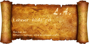 Lehner Alárd névjegykártya